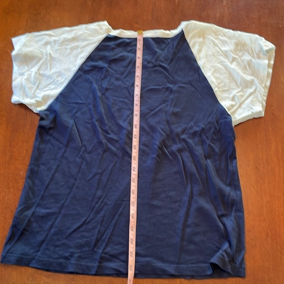 J Crew navy and white size Medium lite weight tee shirt - Picture 3 of 6